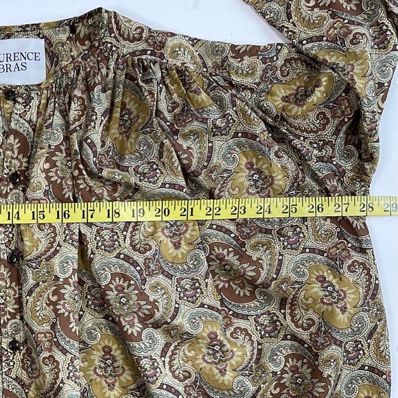 LAURENCE BRAS Paisley Button-Up Blouse 40 - Picture 5 of 7